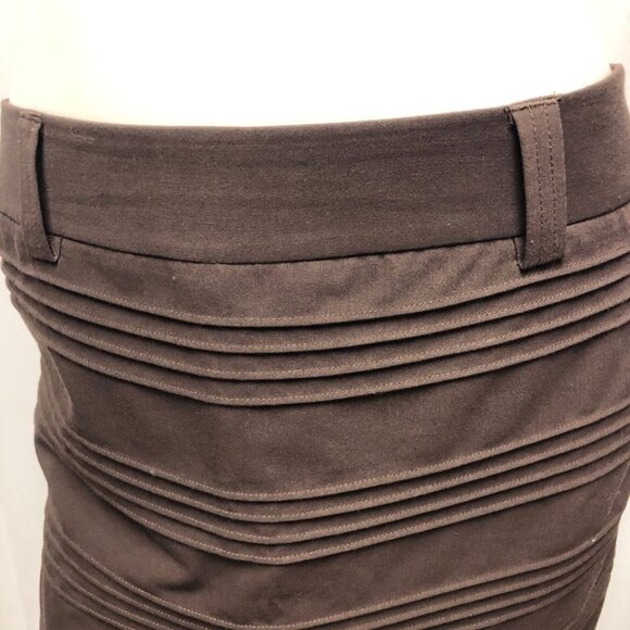 Dressbarn Skirt Womens Size 8 Brown Front Detailing Back Zipper Pencil Office - Picture 2 of 6